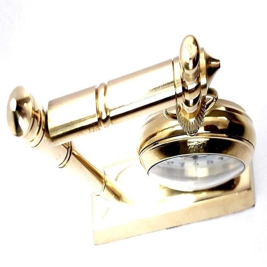 Красивые настольные часы ручной работы в винтажном антикварном стиле из латуни с подставкой для дома