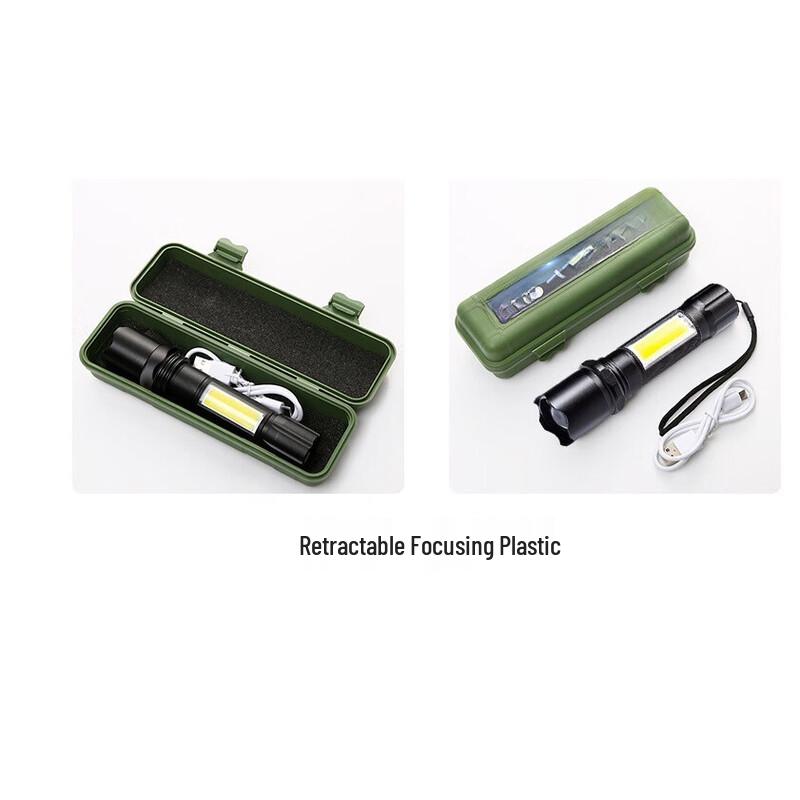 Portable Type-C Rechargeable Zoom LED Flashlight