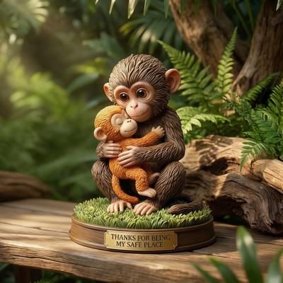 Милая Фигурка Обезьянки Маленькая Обезьянка Держит Плюшевую Игрушку Настольное Украшение для Гостиной Спальни Офиса Декор Стола