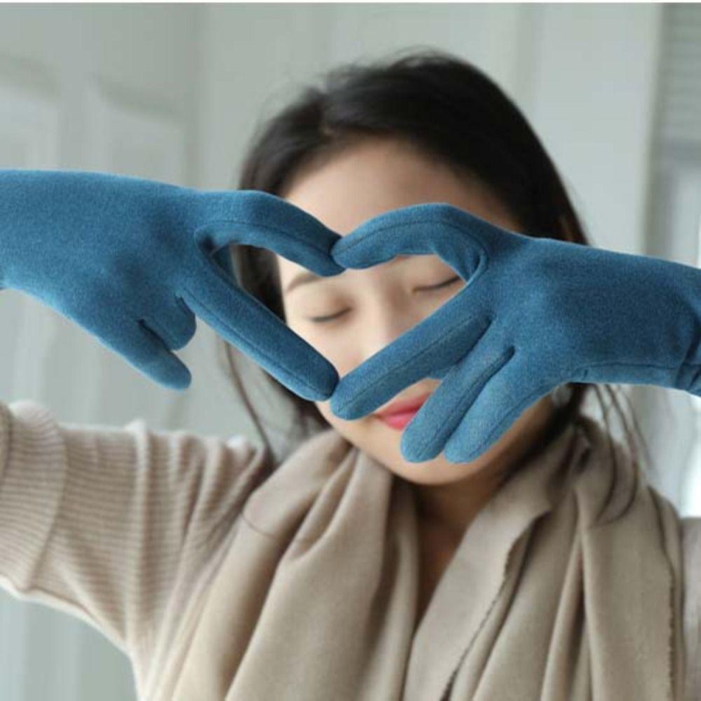 Однотонные женские замшевые бархатные перчатки, утолщенные зимние варежки, модные перчатки для женщин