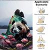 1pc Panda, Cherry Blossom Blanket Lightweight Blanket Throw Blanket For Sofa, Bed, Travel, Camping, Livingroom, Office, Couch, Chair yy251010099