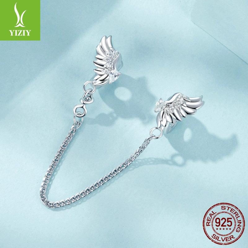 Wings Silicone Positioning Safety Chain, Dream Wings S925 Sterling Silver Diy Bracelet Lucky Beads