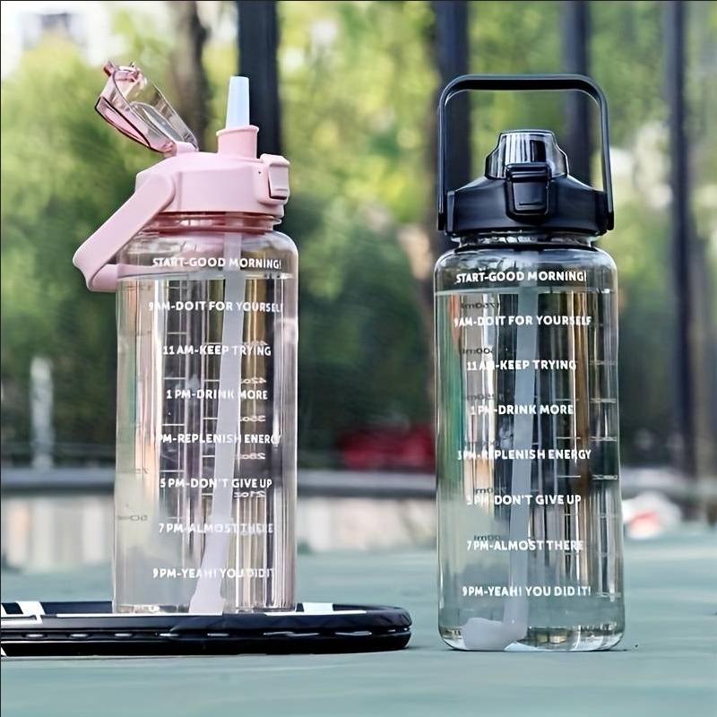 1 шт. Портативная бутылка для воды большой емкости с отметками времени для езды на велосипеде, бега и путешествий - Прозрачная и удобная