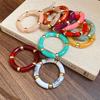 New Splicing Bamboo Tube Acrylic Round Bangles for Women Men Fashion Smuding Geometric Bracelets Elastic Bangle Couple Jewelry X