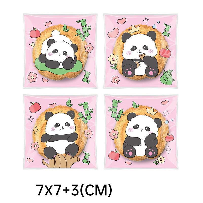 100Pcs Cute Bear Cartoon Self-Adhesive Bags For Snacks, Cookies & Cranberry Treats - Perfect For Parties & Gifts