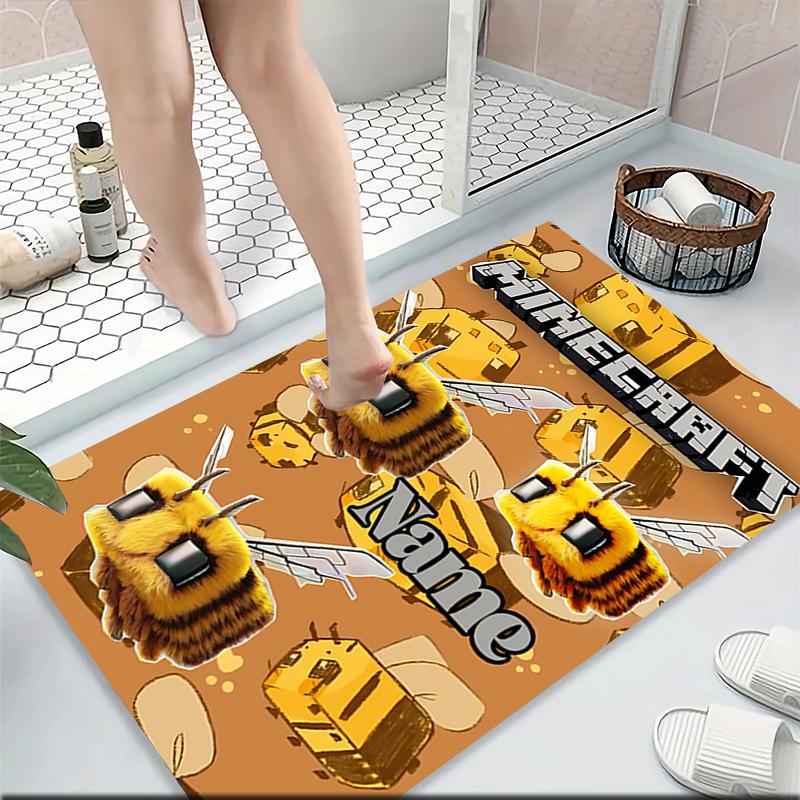 Custom Name Bee Sky Carpet Rug Customizable Soft Washable Anti-Slip Home Living Room Sofa Mats Personalized Rug. 0909409