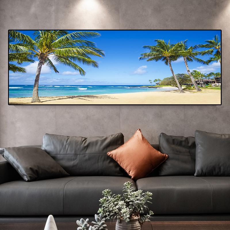 Пейзаж Тропический Морской Пляж Холст Картина Пальма Плакаты и принты Настенные Художественные Фотографии Гостиная Домашний Декор Без Рамки