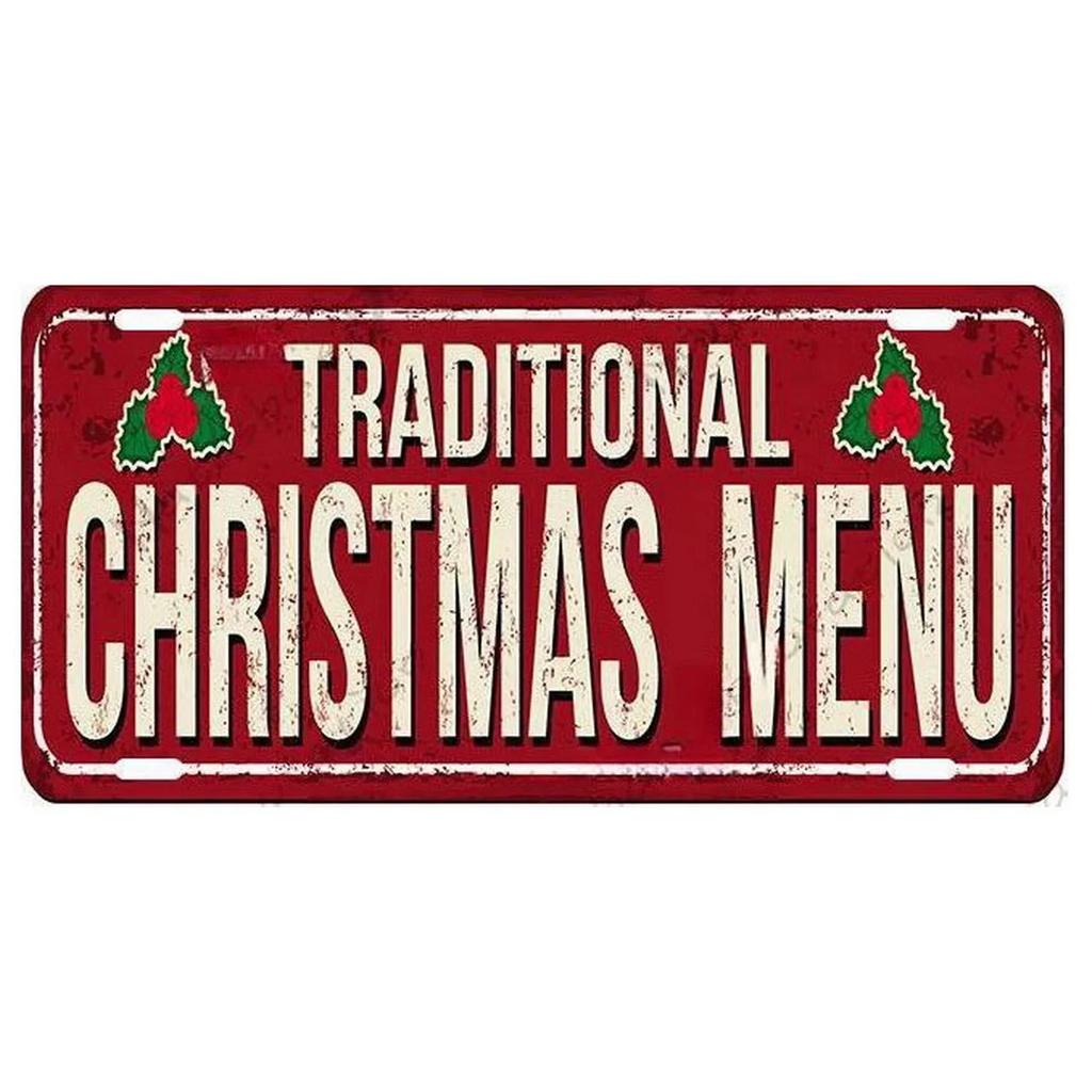 Christmas License Plate Metal Tin Signs for Wall Art Decoration Vintage Tags Metal Automotive Signs For Cafe Bar Club Garage Pub