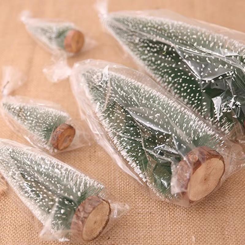 DIY Мини Рождественская елка Сизаль Кедр Настольная Снежинка Сосновые Иголки Украшения Маленькие Белые Сосны Рождественские Украшения Украшенные