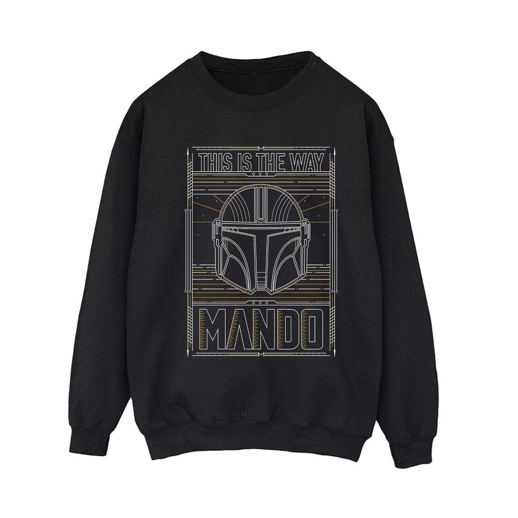 Star Wars Womens/Ladies The Mandalorian The Way Outline Helm Sweatshirt