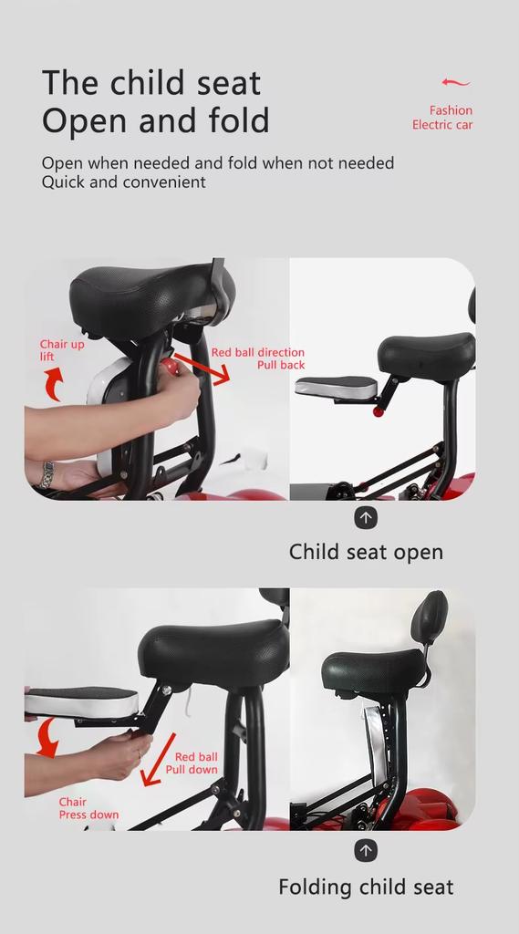 Eu New Escooter Scooter Long Range Mini 4 Wheel Folding Chinese Electric Luggage Electric Mobility Scooter for Seniors Invalids