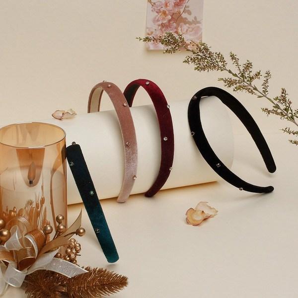 Carol Cubic Point Velvet Slim Hairband Thin Headband 4 Colors