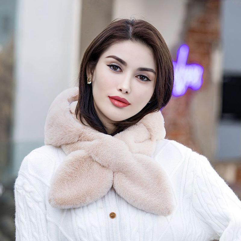 1шт толстая защита ушей ветрозащитная уличная женская зимняя искусственная меховая шапка с капюшоном шарф шарфы