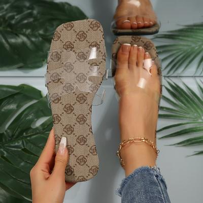 Модные женские тапочки Летние босоножки с открытым носком на плоской подошве Женские повседневные домашние шлепанцы Женские пляжные туфли на плоской подошве Женские легкие роскошные тапочки