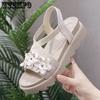 Summer Sandals Female Fairy Style All Match Net Red Ins Fashion Flower Thick Bottom Roman Female Shoes