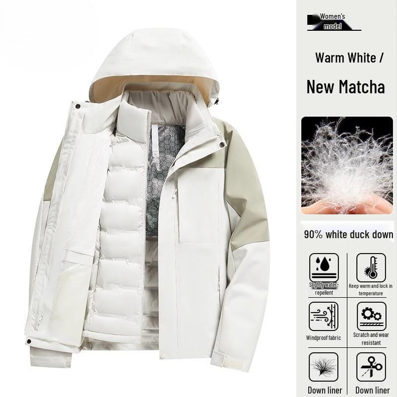 Camel Outdoor Женская водонепроницаемая пуховая парка 3-в-1 для зимнего туризма и альпинизма