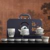 Yuanshan Ru Kiln Tea Set Beam Pot Teapot Cover Bowl Tea Ware Company Events Business Gifts