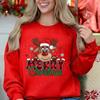 Women Solid Sweatshirt Festive Christmas Reindeer Plaid Graphic Sweatshirt Casual Loose Fit Long Sleeve Crew Neck Sweatshirts for Winter