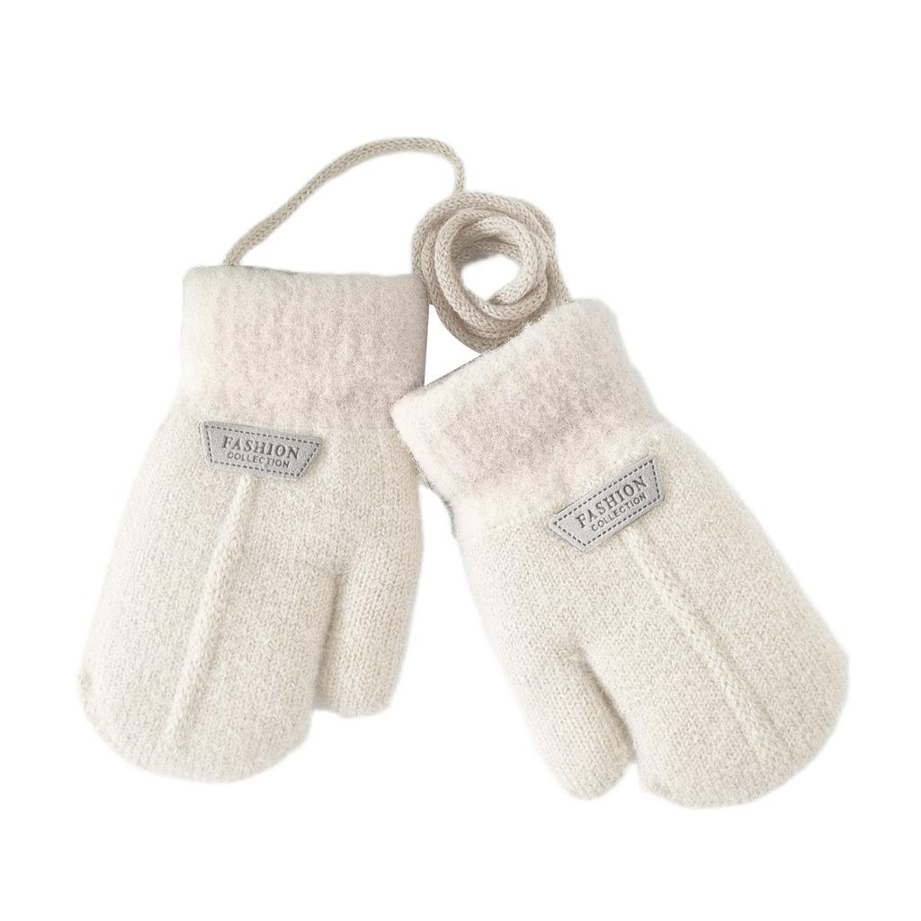 Вязаные варежки Детские зимние перчатки для девочек и мальчиков Утепленные уютные лыжные перчатки Ветрозащитные варежки Унисекс Вязаные перчатки