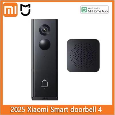 Xiaomi Умный дверной звонок 4 Высокое разрешение Инфракрасная Двойная линза Умный дом Беспроводная Камера-глазок Работает с приложением Mi Home