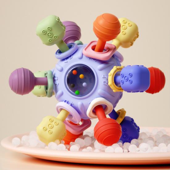 Детские прорезыватели Сенсорная игрушка для младенцев Игрушки-погремушки для жевания Цветной мяч для захвата рукой с множеством текстур Тренировка захвата Раннее развитие