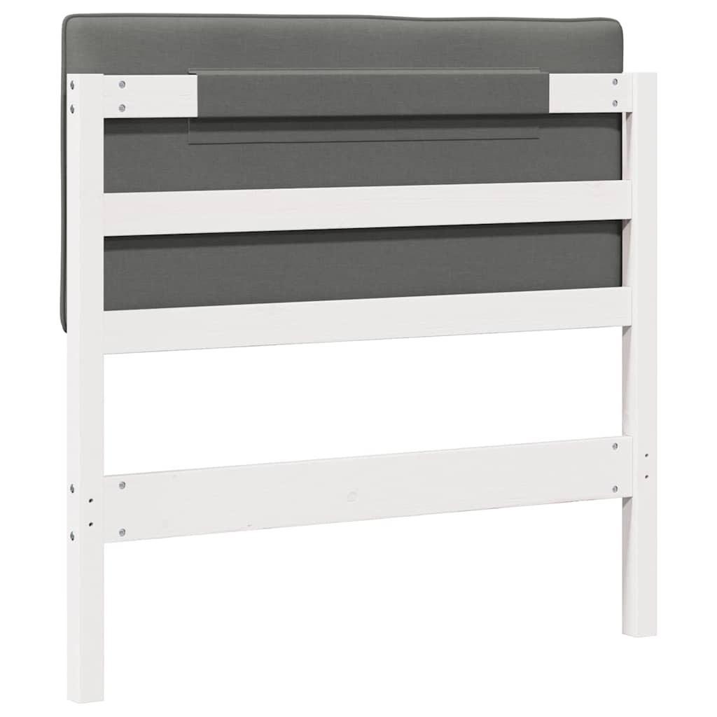 Upholstered Headboard in White and Light Grey 75 cm