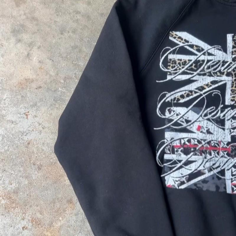 Mens Vintage Graphic Print Hoodie Loose Fit Streetwear Long Sleeve Pullover Teens