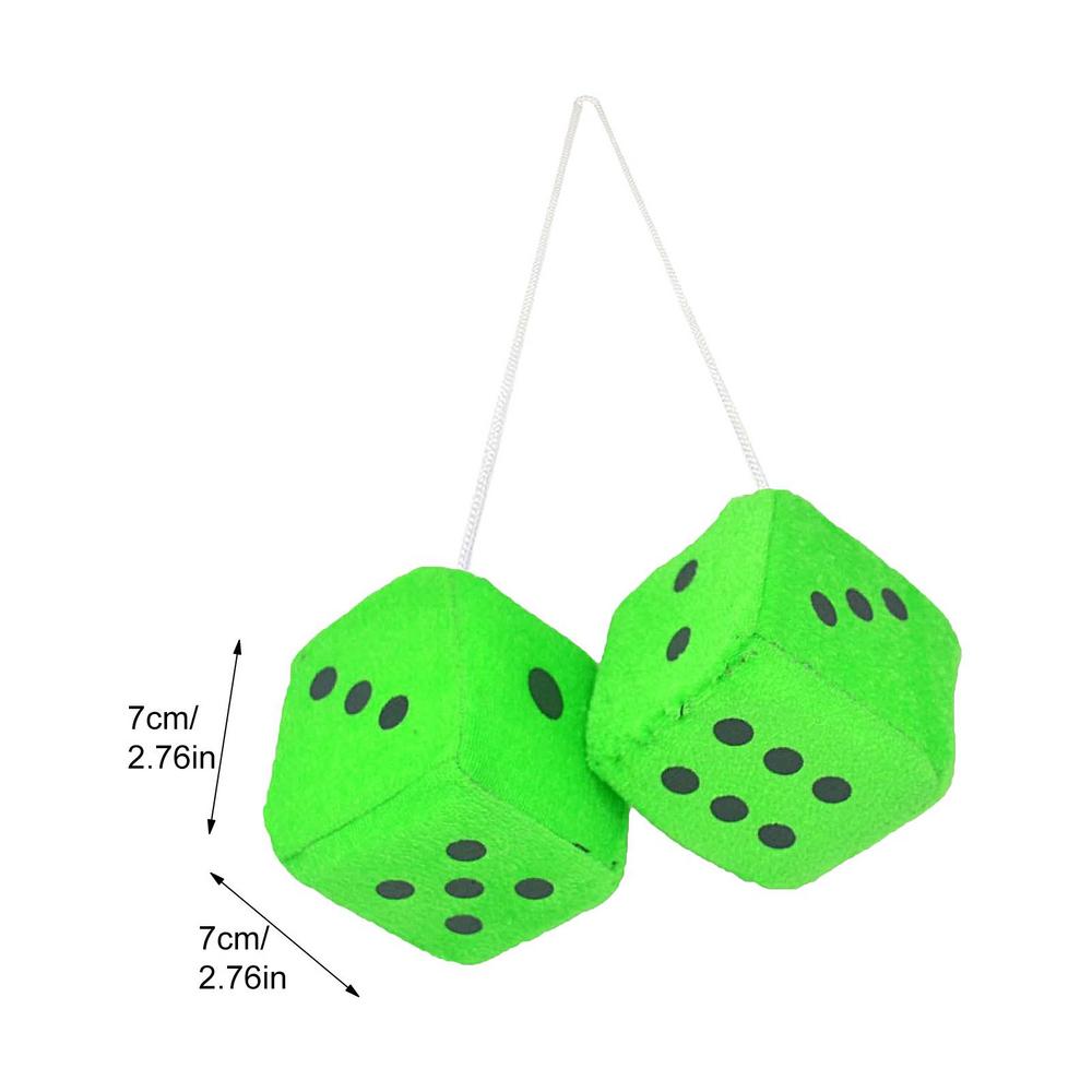 Автомобильное зеркало плюшевые игральные кости декоративные бархатные/плюшевые игральные кости подвесное украшение пушистое внутреннее украшение для грузовика внедорожника декор транспортного средства