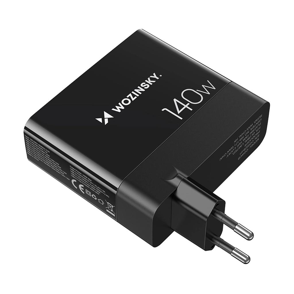Wozinsky Cgwcb 140W Gan настенное зарядное устройство 3 X Usb-C / 2 X Usb-A - черный