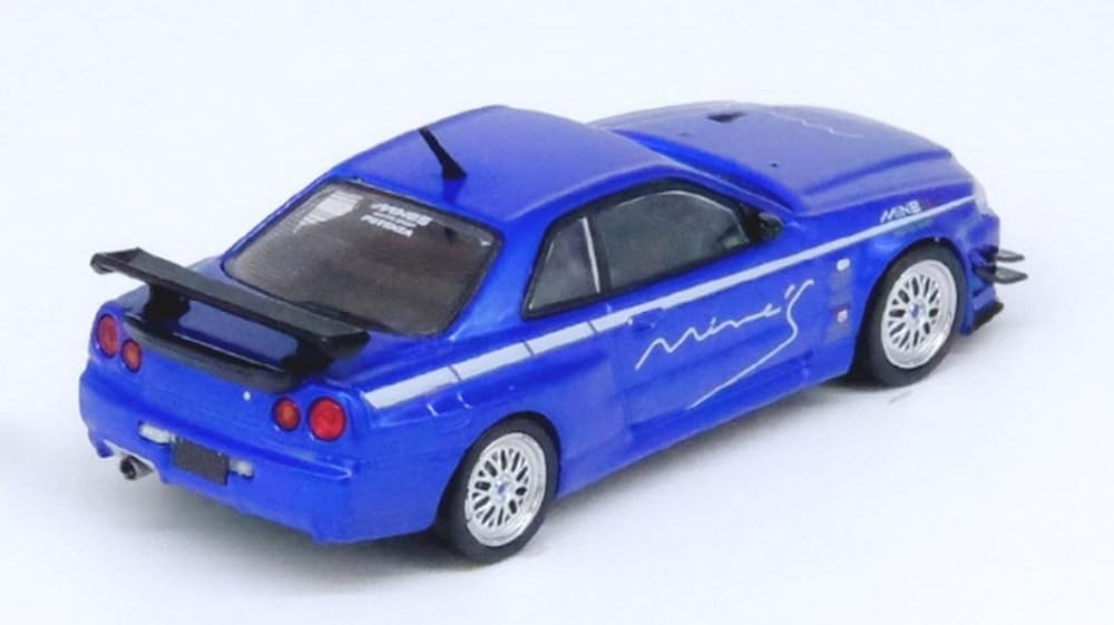Inno Models NISSAN Skyline Tuned by Completed Product 1/64 GT-R (R34) V-SPEC MINE'S R34VS-MINES-BL
