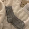 Autumn and Winter Girl Mid-calf Wool Socks, Thickened Wool Socks, Linen Pattern Mid-calf Socks for Girls, Pile Socks for Girls