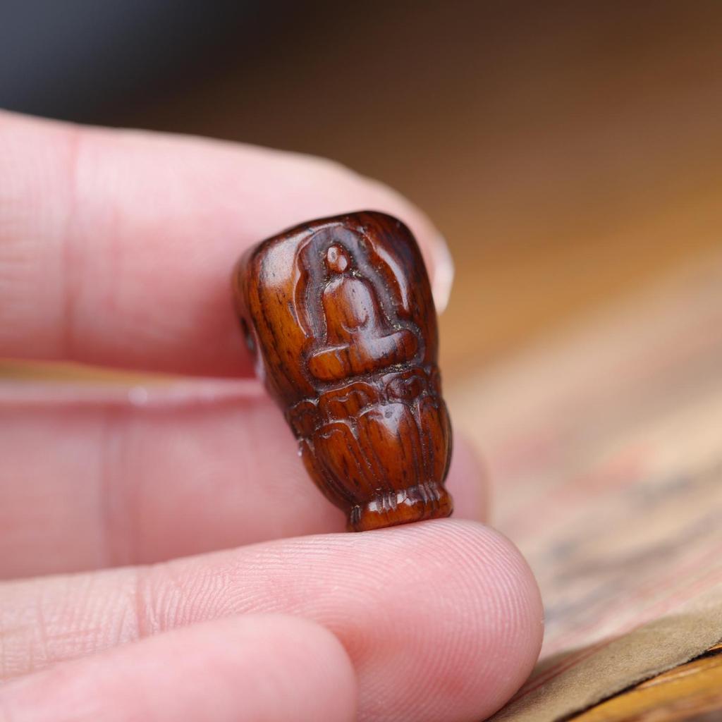 Тибетский ретро браслет из 108 бусин кости верблюда с изображением Будды