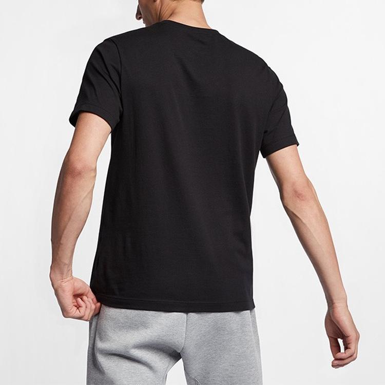 Nike Футболка с коротким рукавом Just Do It с буквенным принтом и круглым вырезом, мужские топы, черные AR5007-011