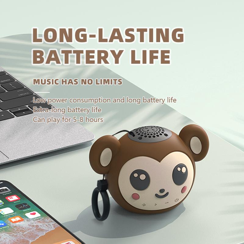 Mini Cute Bluetooth 5.2 Speaker Cartoon Monkey TWS Stereo Soundbar IP65 Waterproof Music Player Support TF Card Play Best Gifts