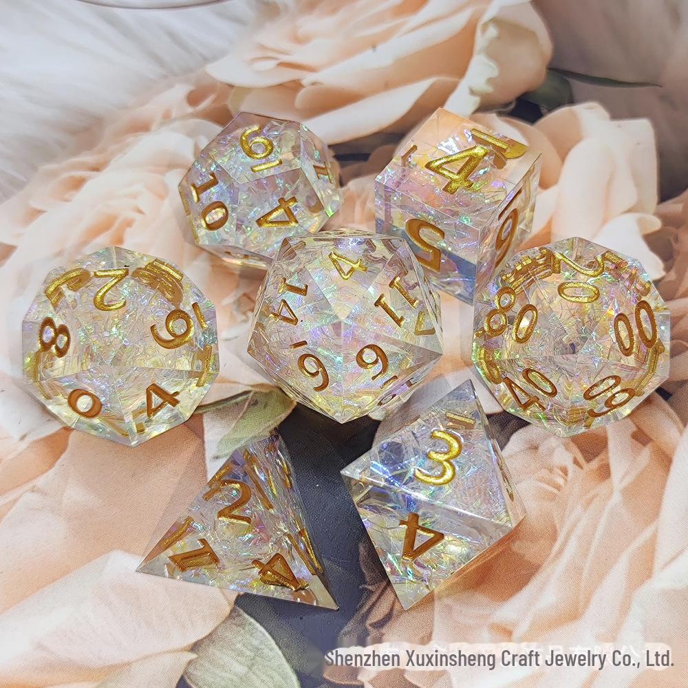 Острые многогранные игральные кости из смолы для настольных игр Cthulhu, DND и TRPG