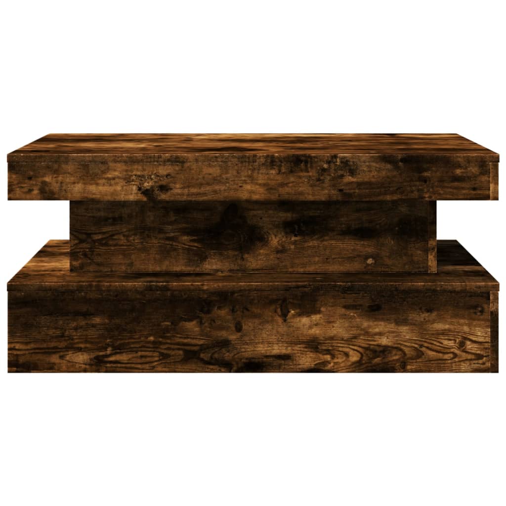 LED Coffee Table in Smoked Oak 90 x 50 x 40 cm