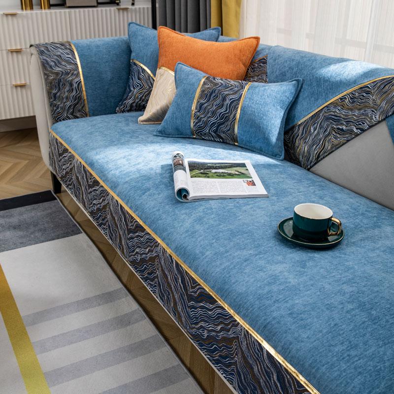 Жаккардовый лоскутный чехол для дивана, 1/2/3-местный L-образный секционный чехол для дивана, чехол из синели, подлокотник, защита для мебели для гостиной