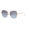 Chopard Blue Briwn Mirror Gradient Butterfly Ladies Sunglasses Schl02m 300l 57