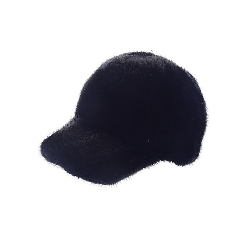 Норковая шапка женская осень и зима норковый мех мех норки модная трендовая норковая шапка универсальная бейсболка-рыцарь