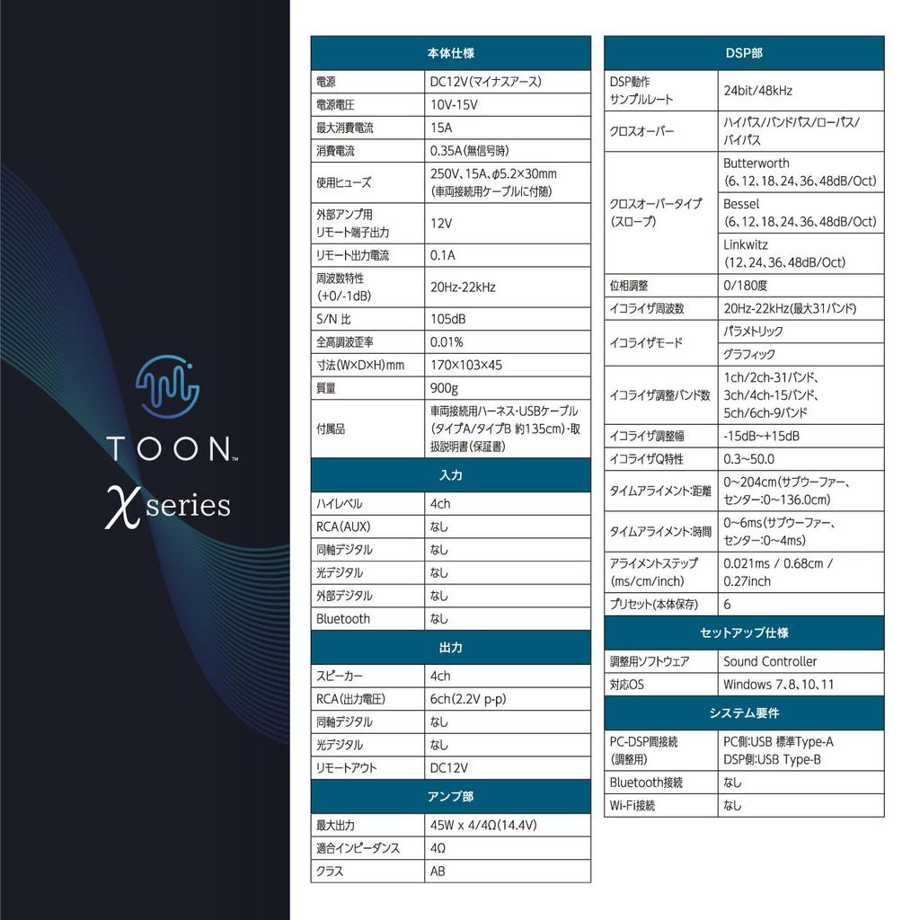 BeatSonic Комплект звука Genuine Audio Усилитель с функцией DSP TOON X для Mitsubishi Delica (DSP-D101 D5)