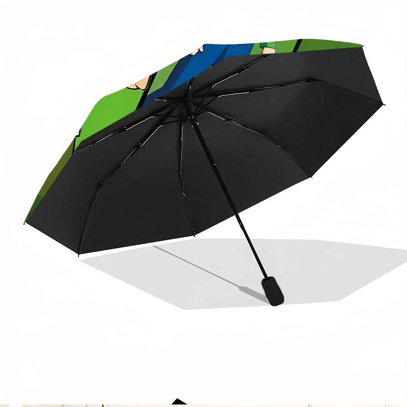 Ben 10 Cartoon Print Automatic Open Close Umbrella, Portable Foldable Umbrella, for Outdoor Commute Camping Trip, Ideal Birthday Gift