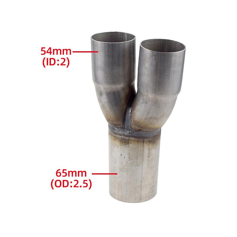 Automobile modification general stainless steel exhaust Y-pipe adapter 2/2.5 1.5/1 tee