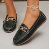 Fashionable Chain Decor Women Flat Loafers Casual Daily Slip-On Breathable Women Work Shoes Comfortable for Work Zapatos Mujer