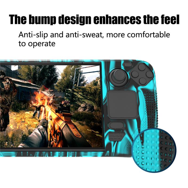 Противоскользящая силиконовая защитная крышка для игровой консоли, совместимая с корпусом консоли Steam Deck, аксессуары в виде ракушки