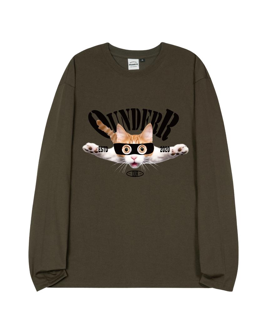 OUNDERR Happy Cat Oversized Long Sleeve 4 Colors