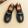 All-Match Casual Luxury Brand Men Platform Loafers Leather Men Dress Shoes Round Head Moccasins Breathable Slip On Driving Shoes