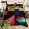 Геометрия Комплект пододеяльника Кинг Синий Белый Черный Треугольный Полосатый Комплект постельного белья Полиэстер Винтажный Ручной Рисунок Жирная Полоса Пододеяльник