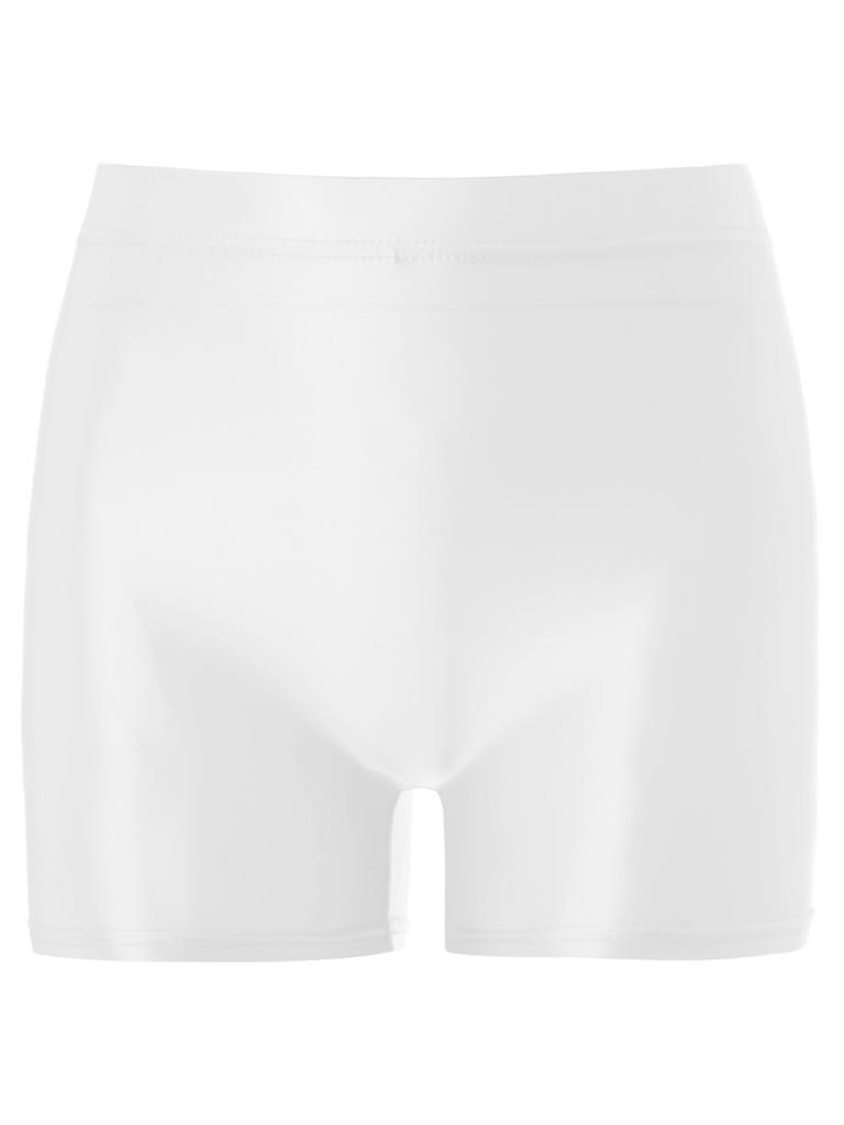 Womens Mid Rise Glossy Shorts Stretchy Waist Multi-Purpose Homewear