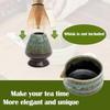 Ceramic Matcha Bowl and Whisk Set Sturdy Elegant Easy To Clean Matcha Mixing Bowl Kit Heat Resistant Japanese Tea Kit for