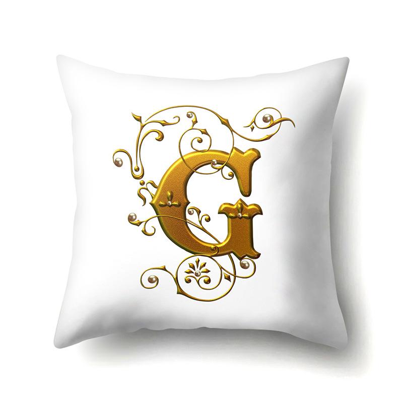 Полиэстеровая наволочка Автомобильное украшение Дом 26 английских букв Принт Автомобильная поясничная подушка Наволочка